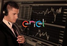 investitore con listino e logo di Enel