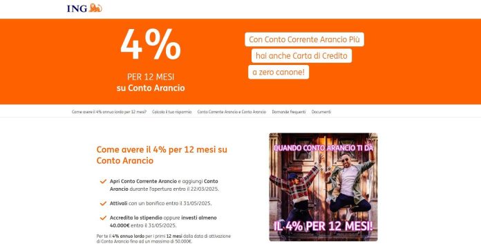conto corrente arancio ing