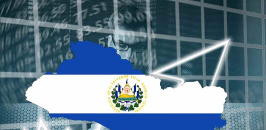 grafico trading e bandiera el salvador