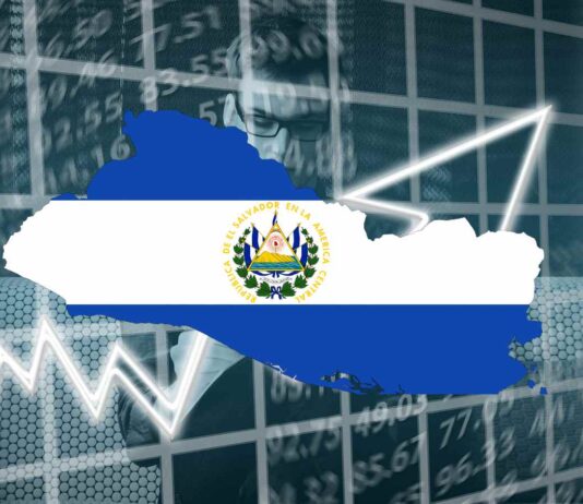 grafico trading e bandiera el salvador