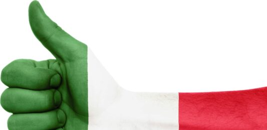 pollice in su tricolore