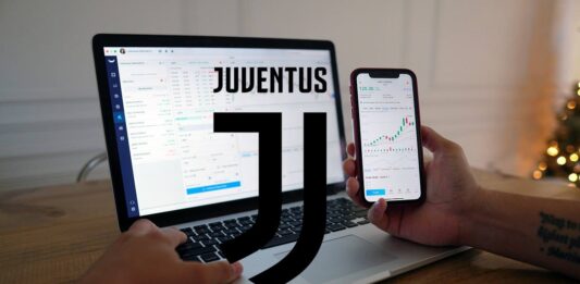 grafici trading e logo Juve