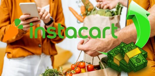 attività di Instacart con freccia al rialzo