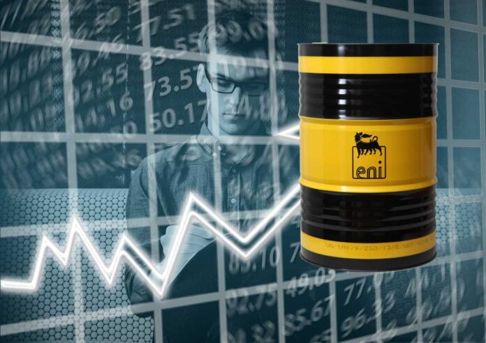obbligazioni convertibili Eni grafico di trading e barile greggio con brand Eni