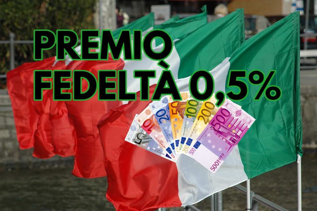 bandiera Italia con banconote di vario taglio