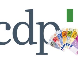 logo della Cassa Depositi e Prestiti con soldi