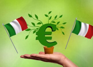 soldi che rendono e bandiere Italia