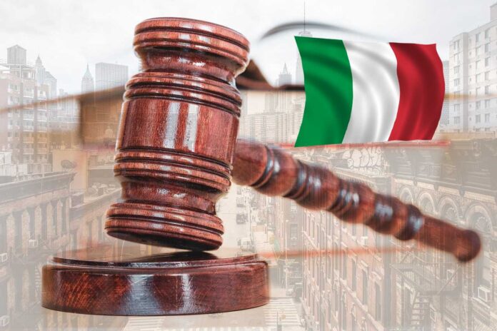 asta BOT 26 gennaio 2024 martello asta e bandiera Italia