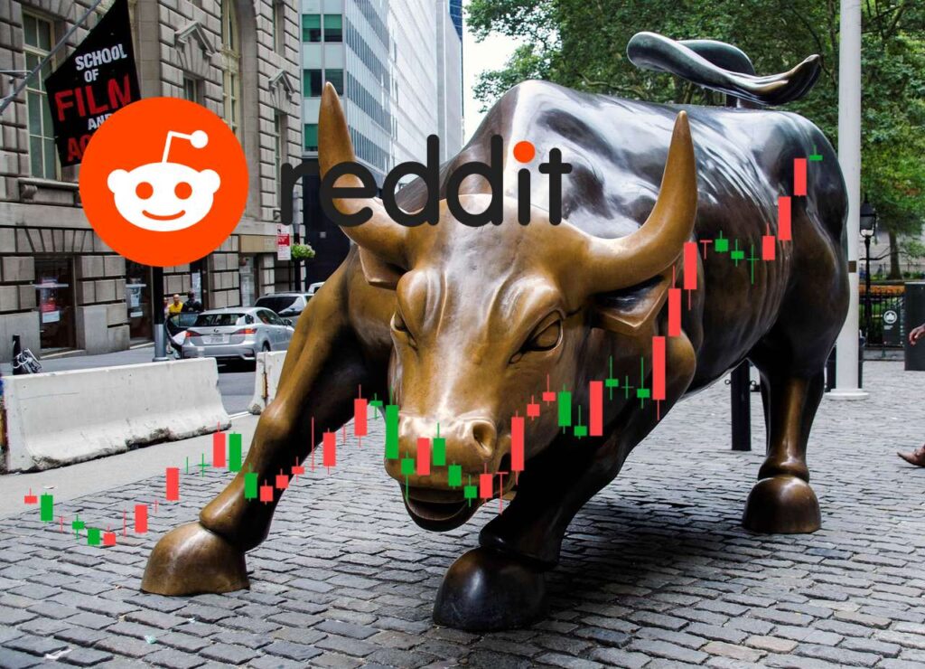 Toro di Wall Street e grafico trading