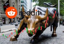 Toro di Wall Street e grafico trading