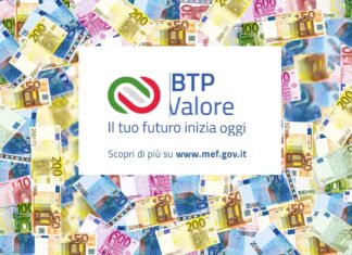banconote e immagini pubblicitarie BTP Valore