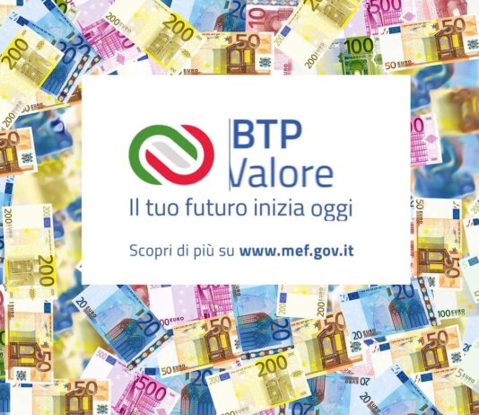banconote e immagini pubblicitarie BTP Valore