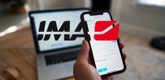 mobile trading e logo di IMA