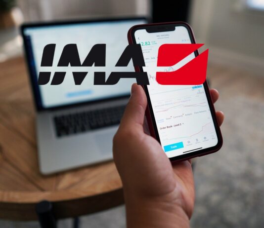mobile trading e logo di IMA