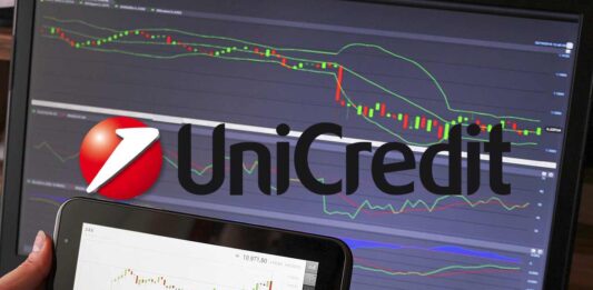 strumenti di trading e logo Unicredit