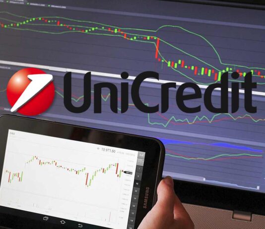 strumenti di trading e logo Unicredit