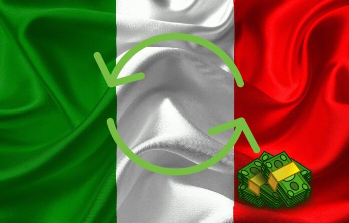 concambio titoli di stato 17 aprile bandiera Italia con simbolo di scambio