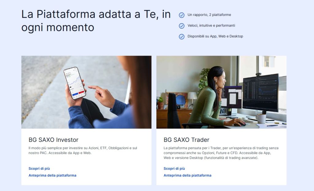 BG SAXO piattaforme