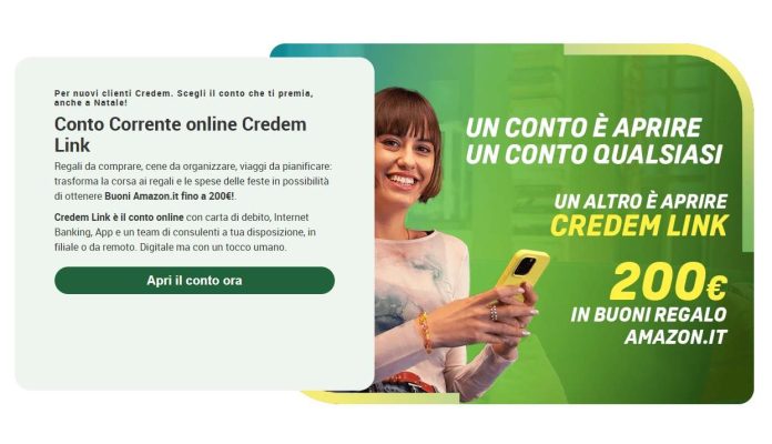 come aprire conto credem link promo natale 2025