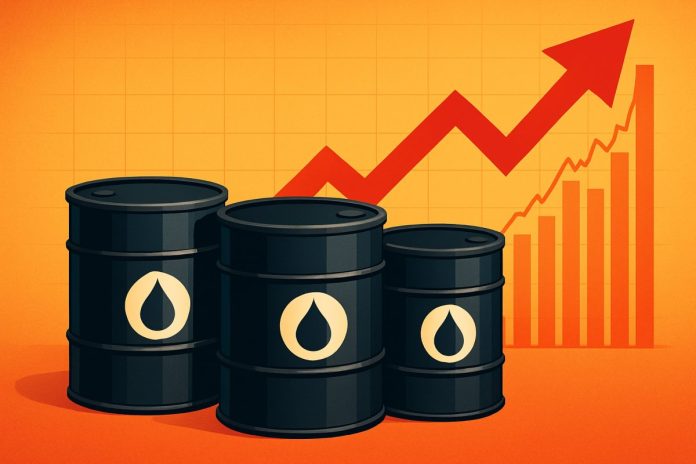 rally petrolio ETF barili petrolio e grafico al rialzo