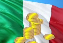 bandiera Italia e monete