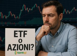 investitore che pensa e grafico sullo sfondo
