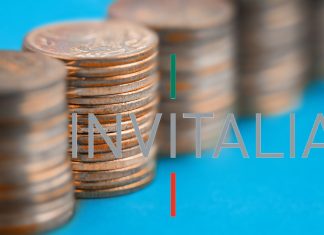 logo di Invitalia e monete