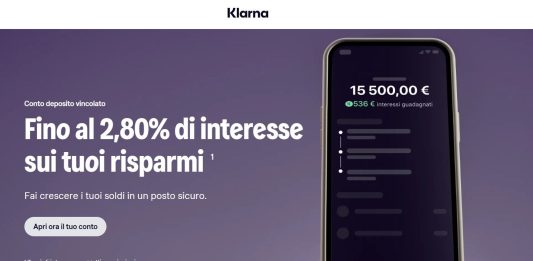 klarna conto deposito vincolato