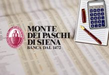 Azioni MPS: calo settimanale fa andare a sconto il cash collect Unicredit foglio di calcolo e logo MPS