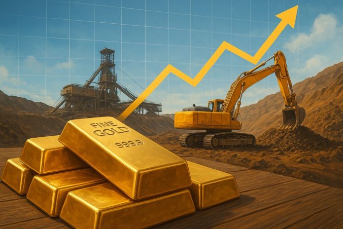 estrazione oro miniera oro e lingotti