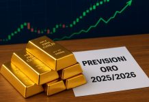 Oro previsioni 2025-2026: quadro chiaro, rally fino a 5000 dollari? lingotti oro e grafico al rialzo