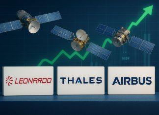 aerospazio e grafico di borsa