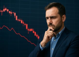 trader pensieroso per un crollo