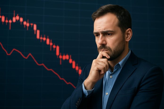 trader pensieroso per un crollo