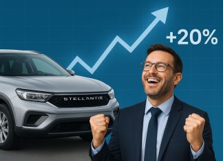 trader che esulta per rally di Stellantis