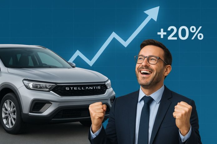 azioni stellantis mese trader che esulta per rally di Stellantis