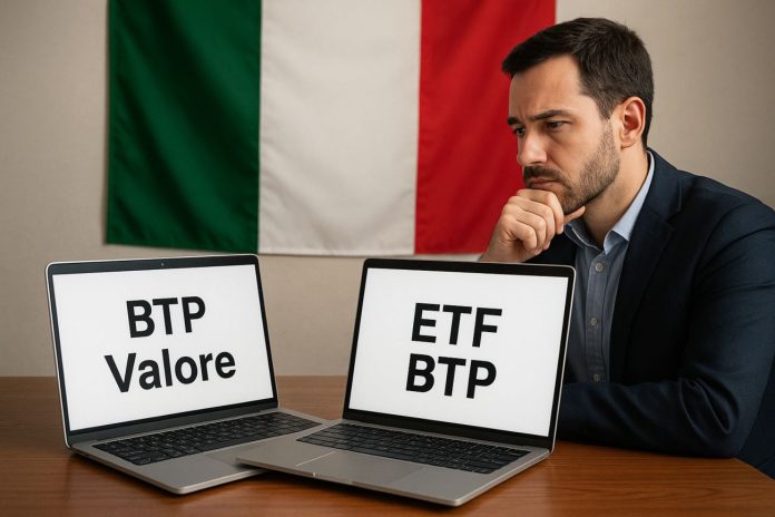 investitore che confronta BTP Valore e ETF BTP