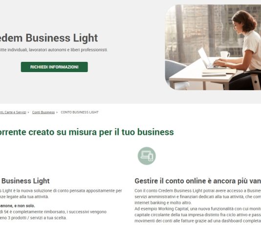 credem business light recensione conto