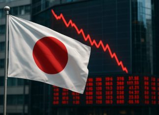 bandiera Giappone e crollo mercati