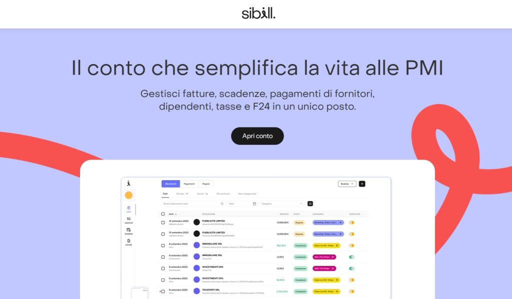 sibill conti aziendali