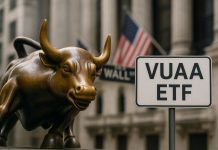 toro di Wall Street e cartello VUAA