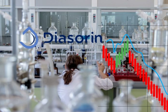 crollo Diasorin in borsa laboratorio diagnostica e logo Diasorin