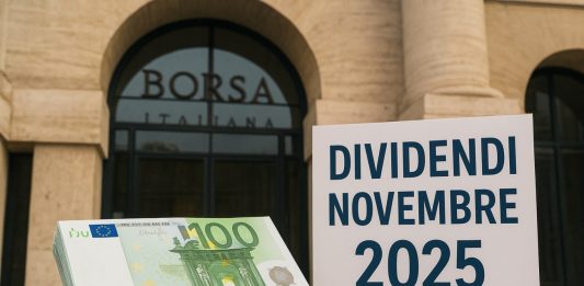 ingresso della borsa di Milano e mazzo di soldi