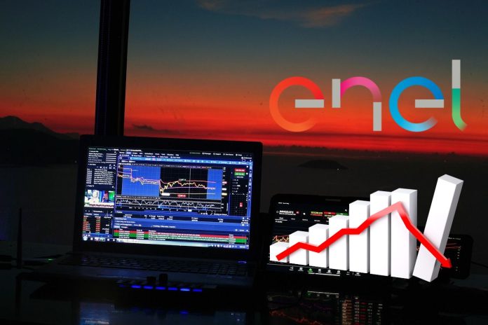 titolo enel chart di trading e ribasso dopo rally in grafico