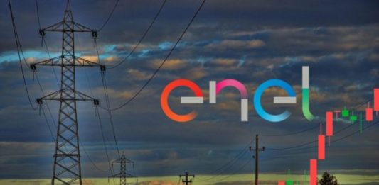 tralicci energia e grafico a candele