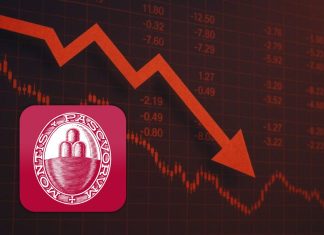 grafico di borsa in ribasso