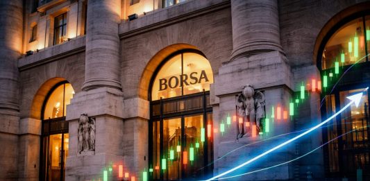 borsa di Milano e grafico a candele