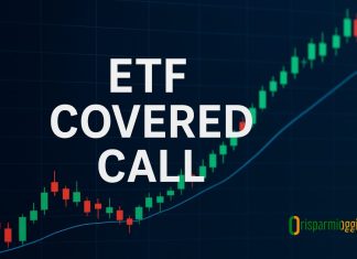 grafico a candele e scritta ETF covered call