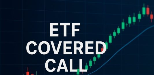 grafico a candele e scritta ETF covered call