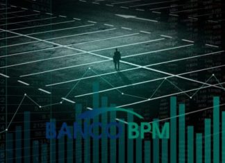 grafici di borsa e logo Banco BPM